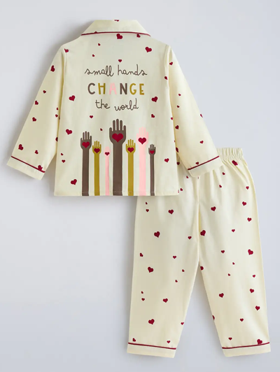 2-Pc Cotton Heart Shirt & Pajama