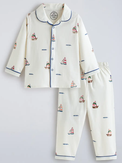 2-Pc Cotton All Over Print Shirt & Pajama