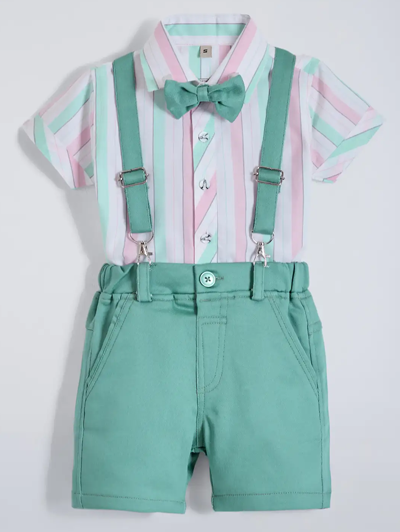 2-Pc Striped Cottton Formal Set