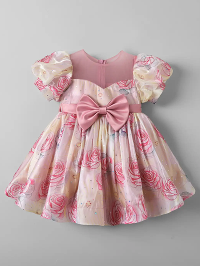 Rose Bow Applique Dress