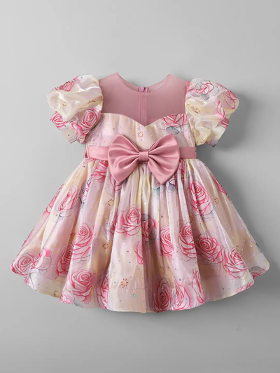 Rose Bow Applique Dress