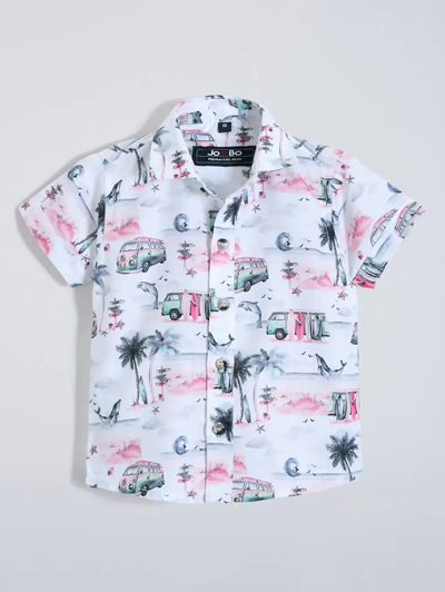 2-Pc Vehicle Printed Cottton Formal Set