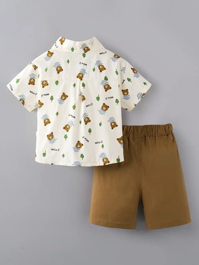 2-Pc Bear Printed Formal Set