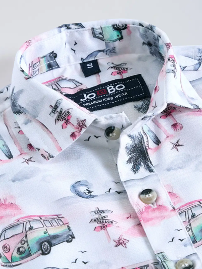 2-Pc Vehicle Printed Cottton Formal Set