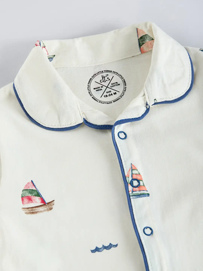 2-Pc Cotton All Over Print Shirt & Pajama