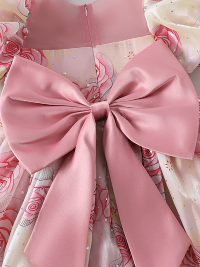 Rose Bow Applique Dress