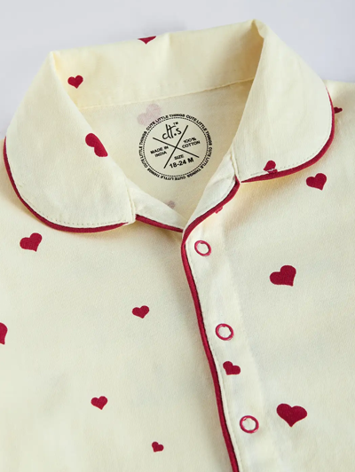 2-Pc Cotton Heart Shirt & Pajama