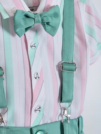 2-Pc Striped Cottton Formal Set