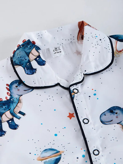 2-Pc Cotton Animal Shirt & Pajama