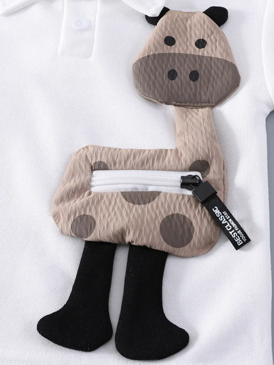 2-Pc Animal Applique T-shirt & Shorts