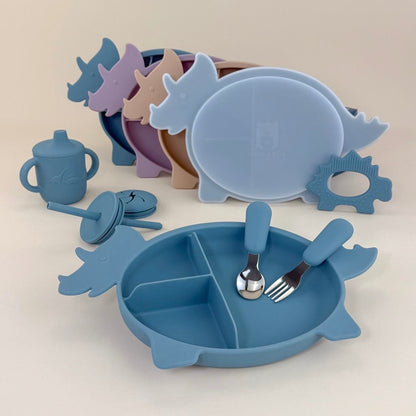 Triceratops Dino Section Plate with Lid