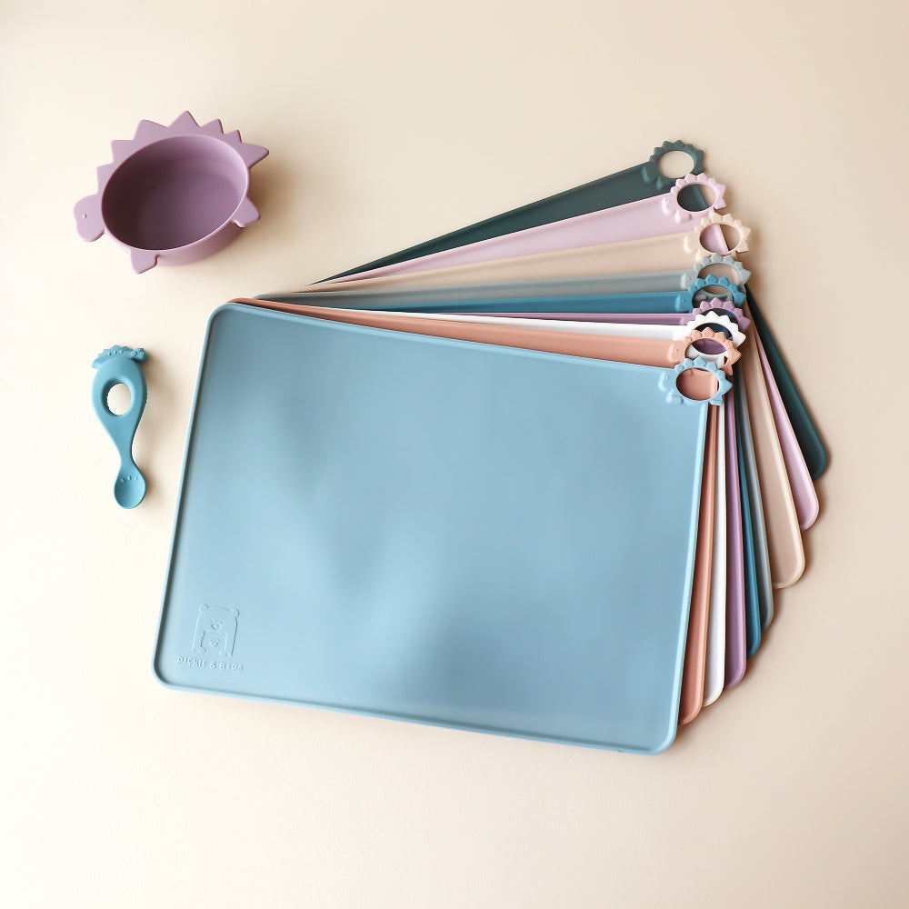 Babies Dinosaur Placemat Anti Spill Blue Mist