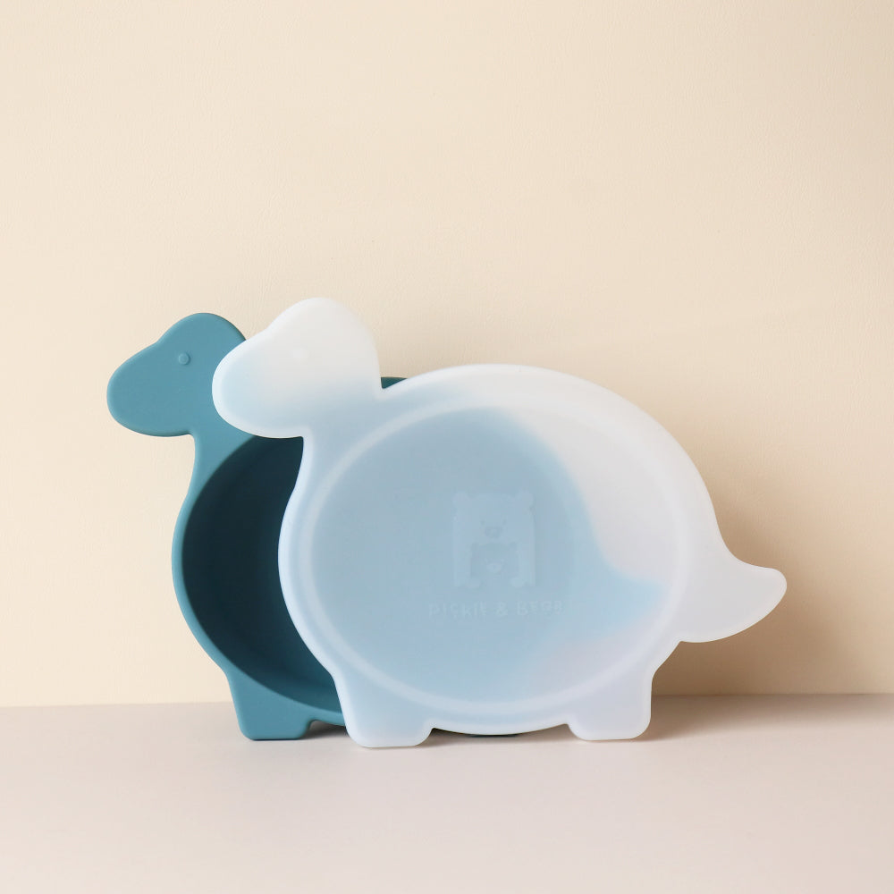 Babies Diplodocus Dino Bowl with Lid Smoke Blue