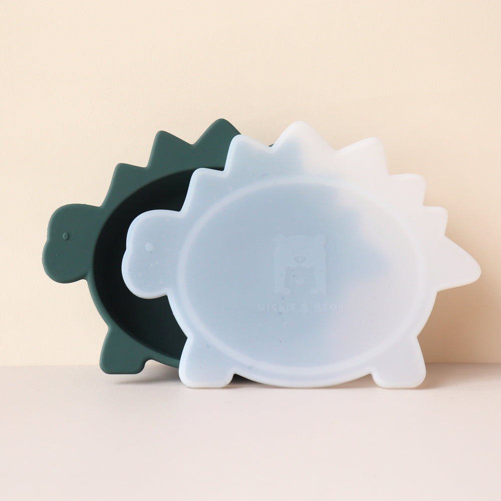 Babies Stegosaurus Dino Bowl with Lid Forest Green