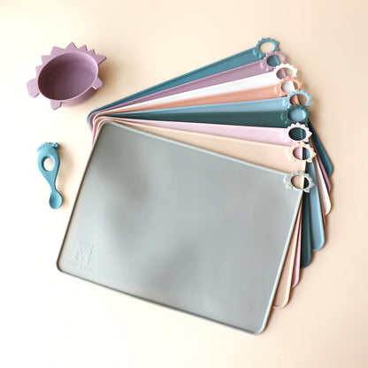 Baby Dinosaur Placemat Dinosaur Anti Spill Willow Grey