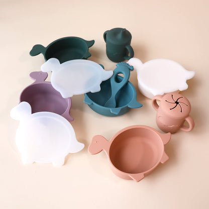 Baby Diplodocus dino Bowl With Lid Pastel Colours