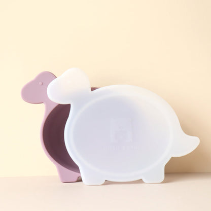 Baby Diplodocus Dino Bowl with Lid Hushed Plumb