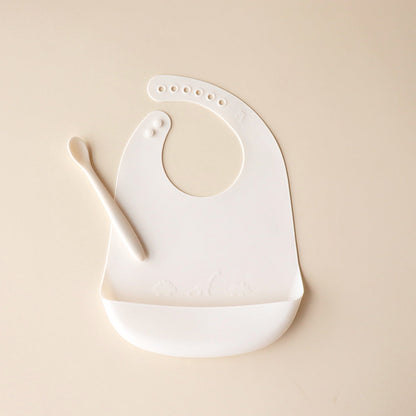 Bib and Spoon Set dino marshmallow