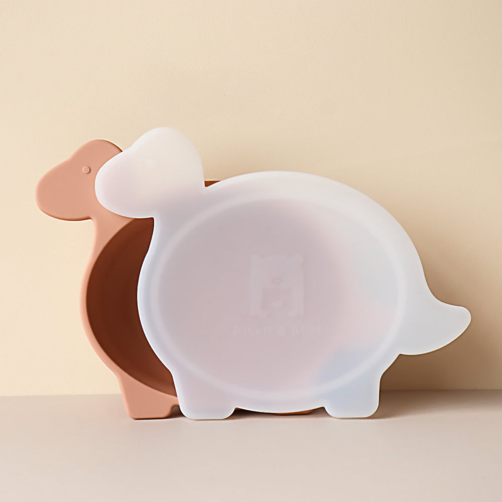 Diplodocus Dino Children's Bowl with Lid Rose Dust