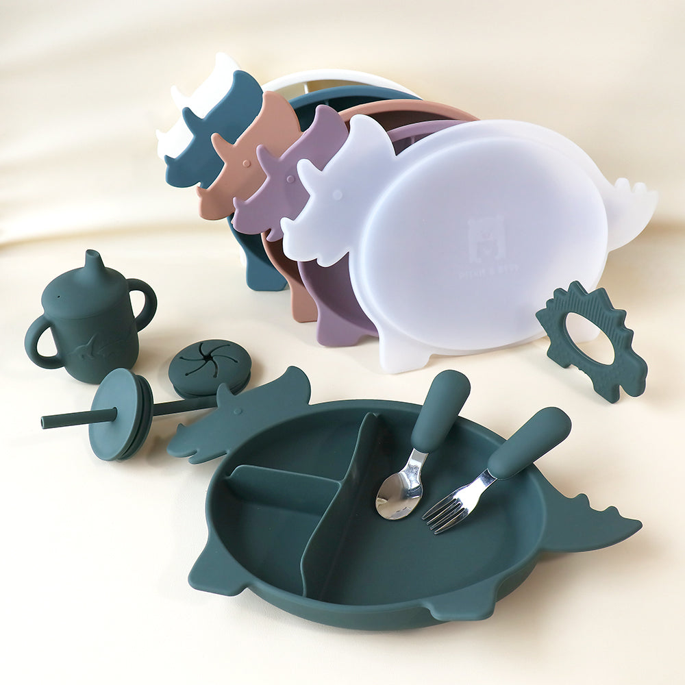 Triceratops Dino Section Plate with Lid