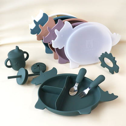Triceratops Dino Section Plate with Lid