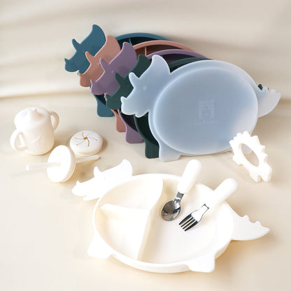 Triceratops Dino Section Plate with Lid