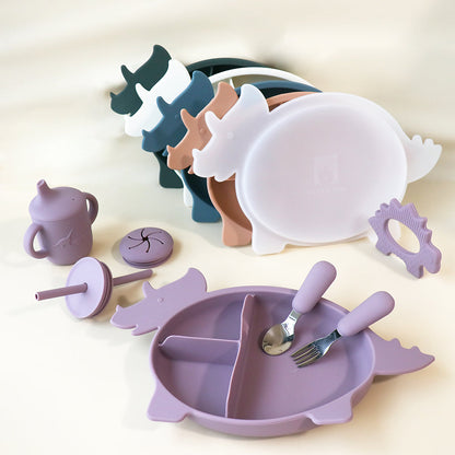 Triceratops Dino Section Plate with Lid