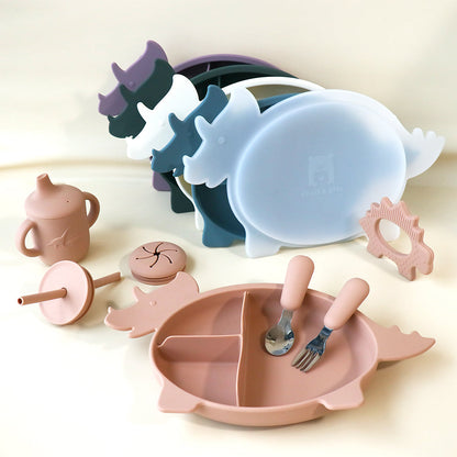 Triceratops Dino Section Plate with Lid