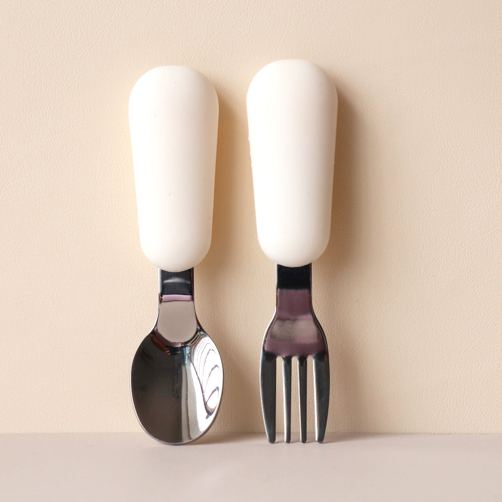 Kids Metal Cutlery Set Marshmallow White