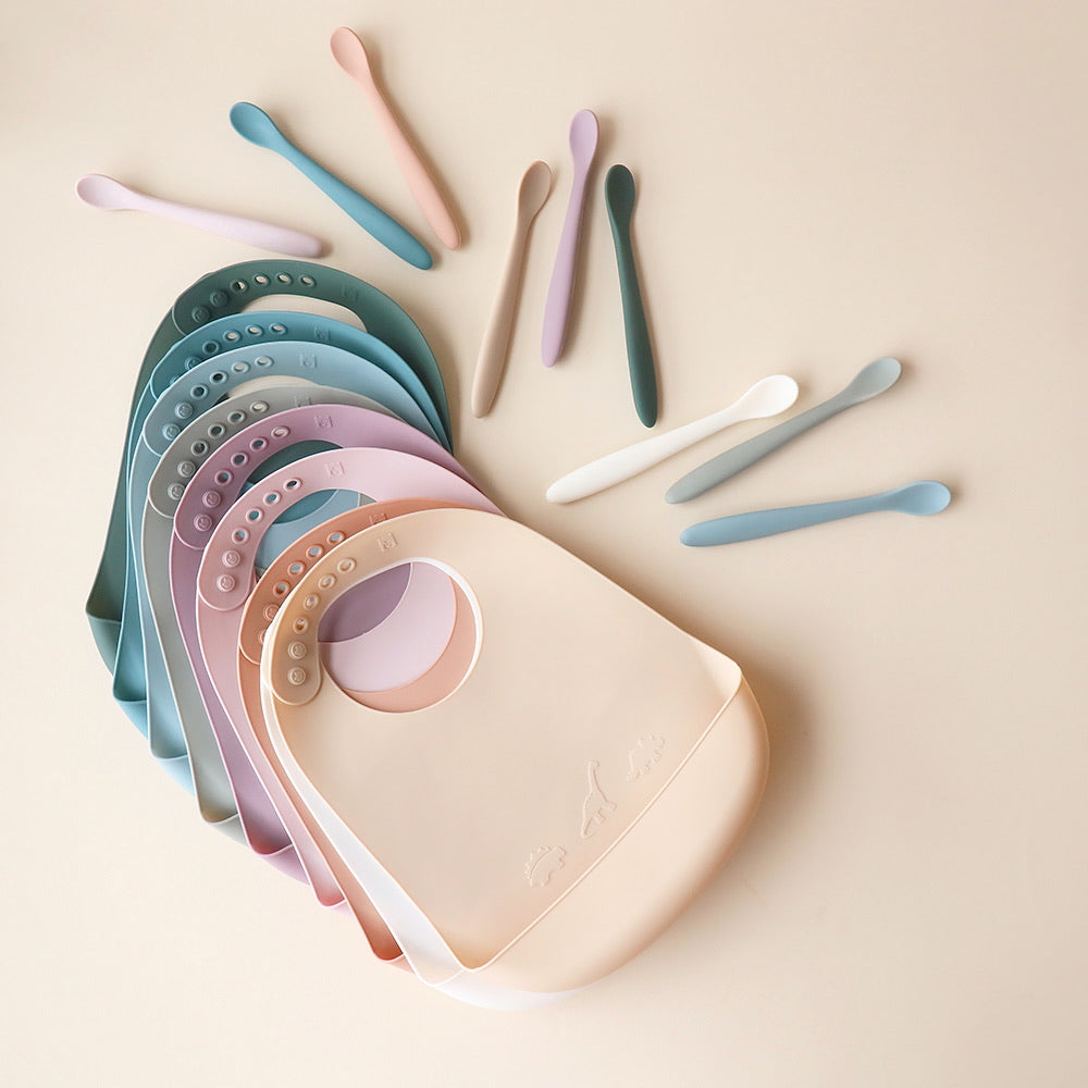 Pickle and Bear Bib and Spoon Set dino