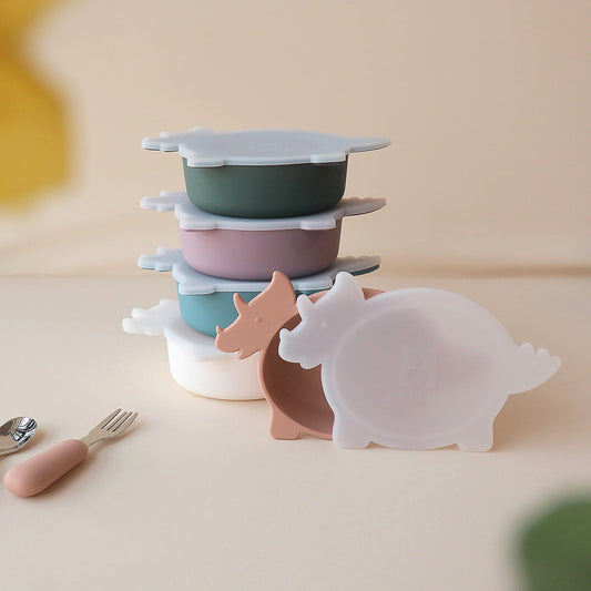 Pickle and Bear Dino Bowl triceratops