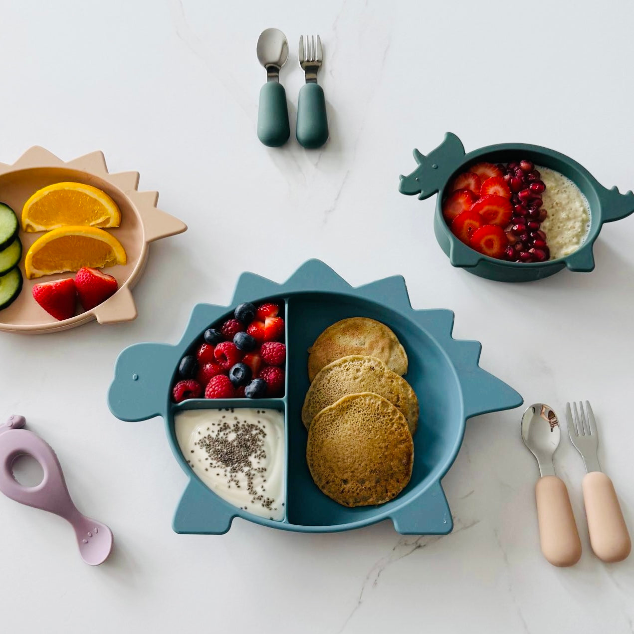 Stegosaurus Section Plate Healthy Food