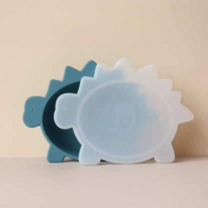Toddler Stegosaurus Dino Bowl with Lid Smoke Blue