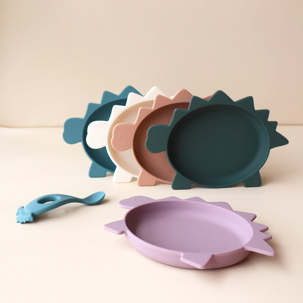 Toddler Stegosaurus Dino Plate Forest Green