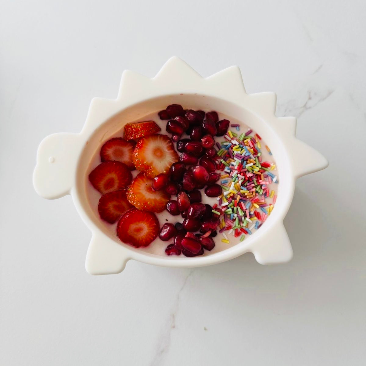 White Dinosaur Silicone Bowl Marshmallow