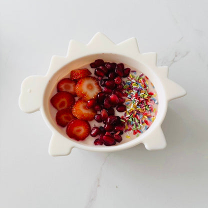 White Dinosaur Silicone Bowl Marshmallow