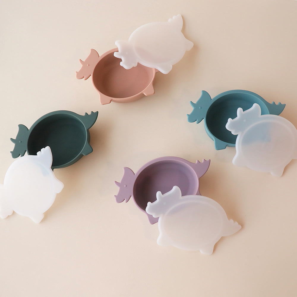 baby dinosaur bowl with lid