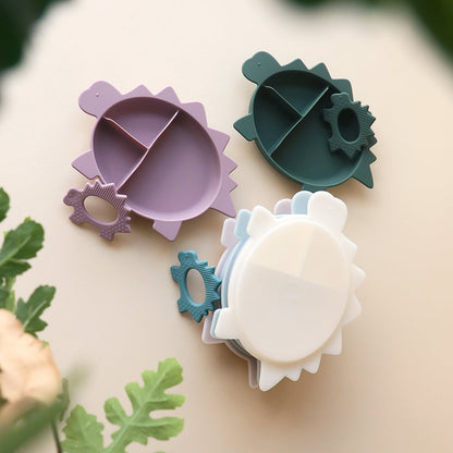 dinosaur plate with lid stacking