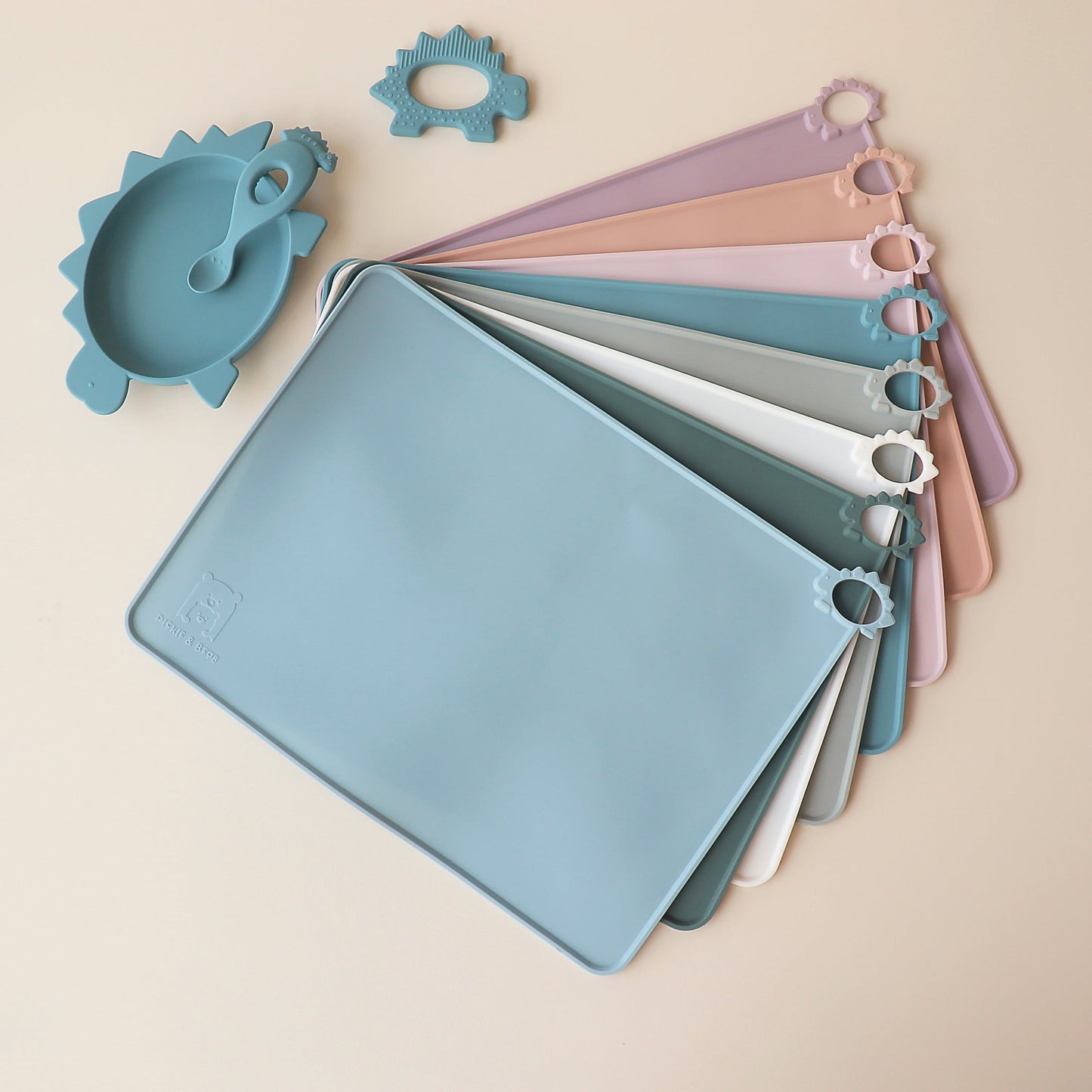 kids placemat dino theme all colours