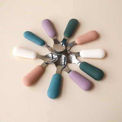 kids spoon stainless steel pastel handle