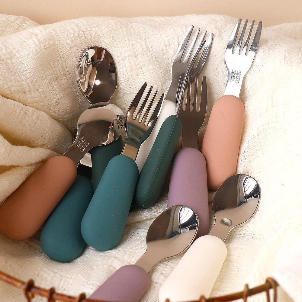 pastel baby cutlery