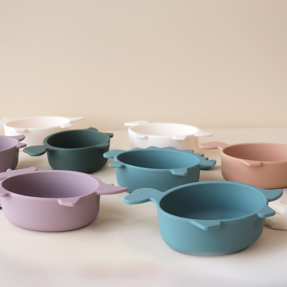 pastel dinosaur bowls baby