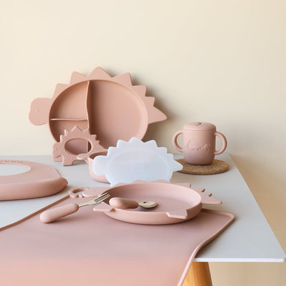 rose dust dinosaur tableware silicone